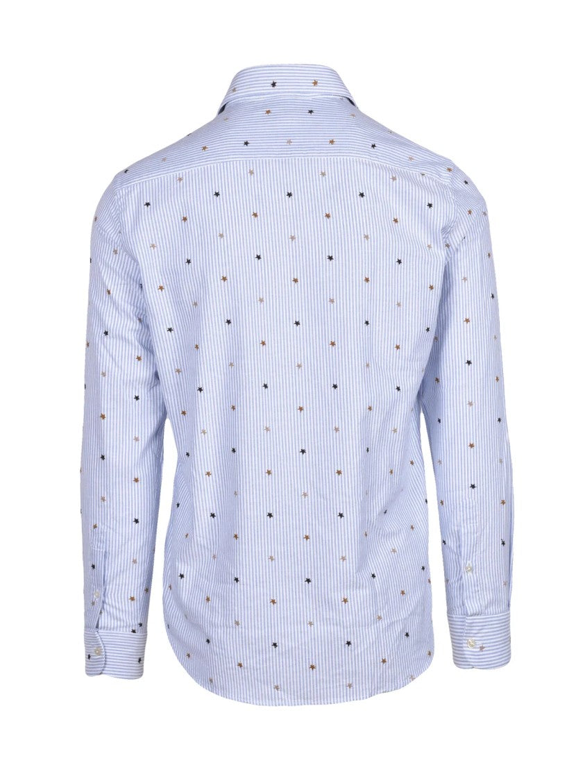 Deuxieme Sky Blue/White Striped Cotton Shirt
