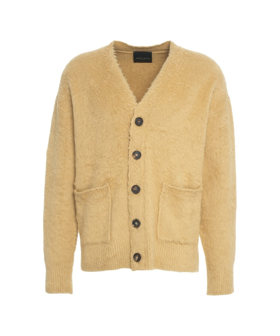 Roberto Collina Beige Textured Knit Cardigan