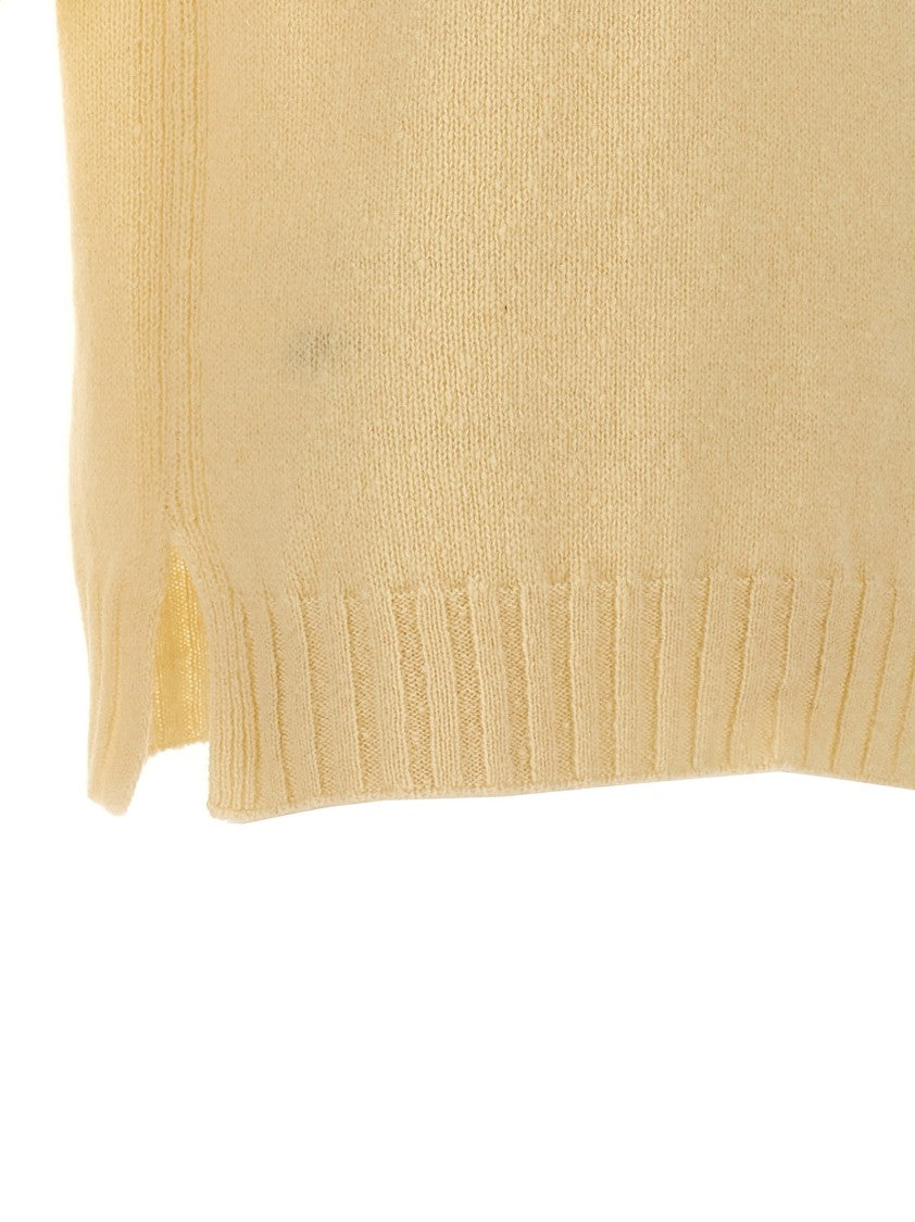 Jil Sander Wool Blend Crew Neck Sweater With Side Splits