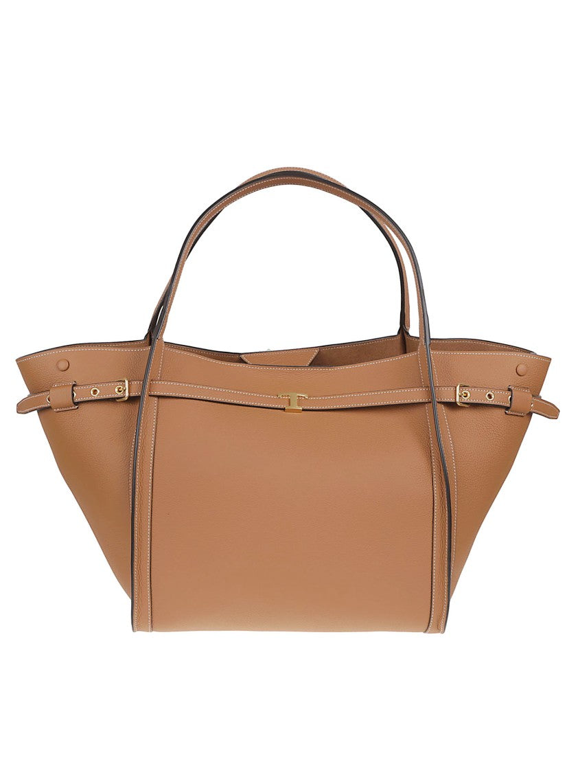 Tod's Structured Shopping Bag With Iconic T-Shaped Accessory