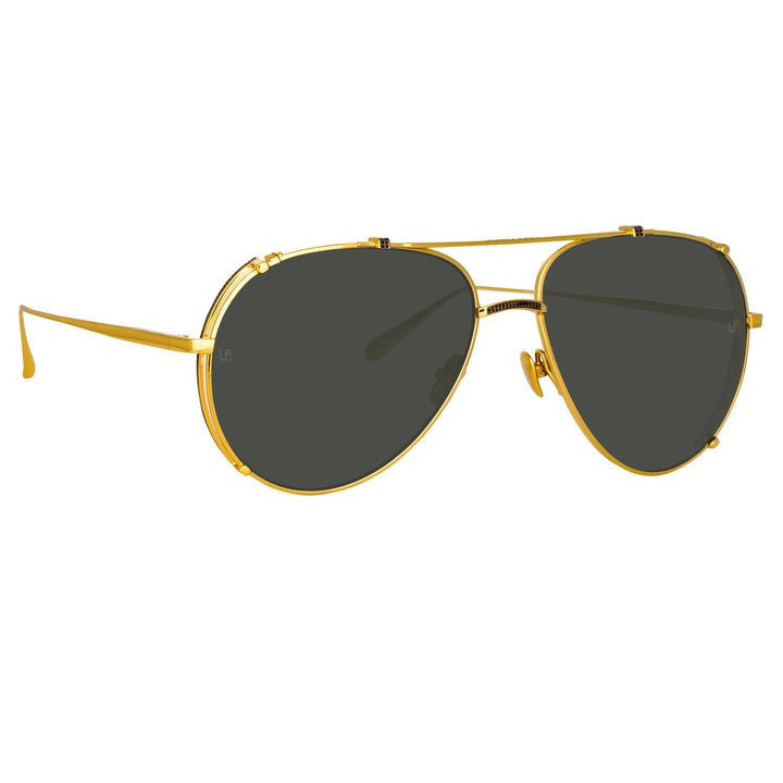 Linda Farrow Newman Aviator Sunglasses In Y