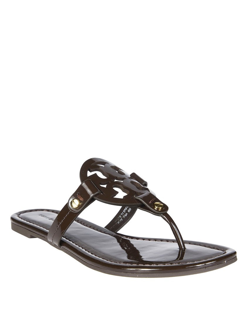 Tory Burch Glossy Bovine Leather Cut-Out Sandals