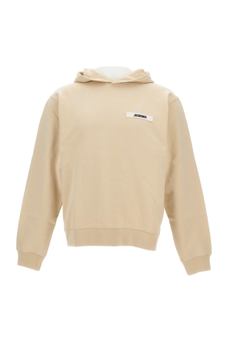 Jacquemus Beige Gros Grain Logo Cotton Hoodie