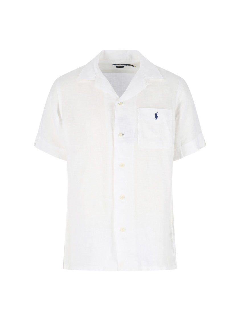 Polo Ralph Lauren White Bowling Collar Linen Shirt