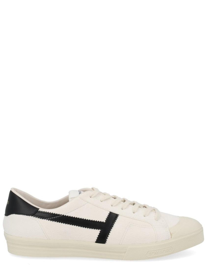 Tom Ford Off-White Jarvis Zigzag Stripe Leather Sneakers
