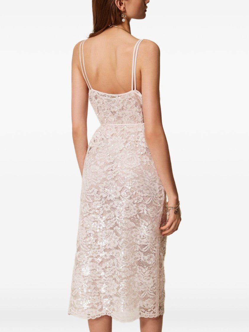 Twin-Set Pink Sequin Embellished Day Dress