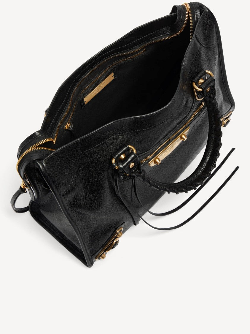Balenciaga Rectangular Black Shoulder Bag With Braided Detailing