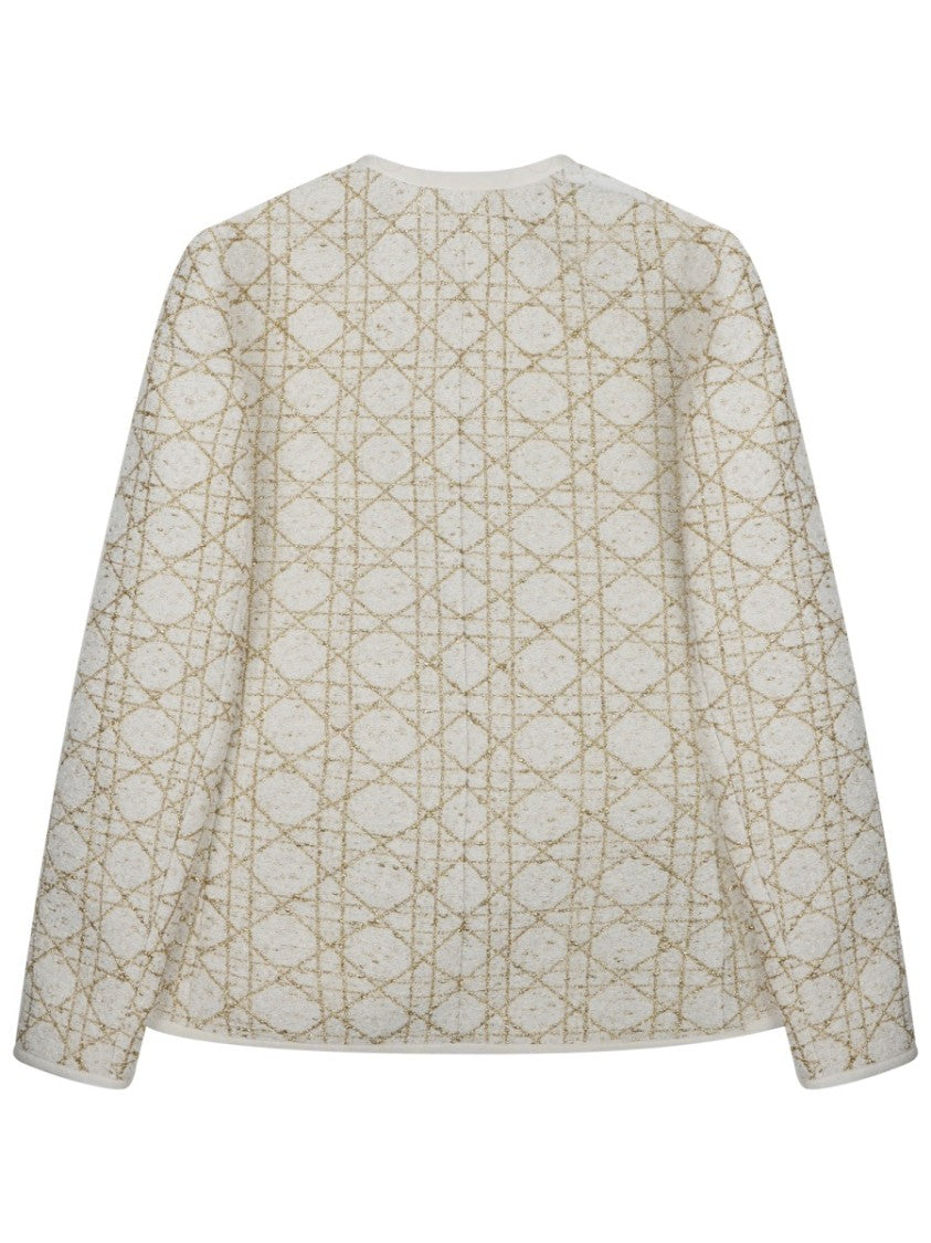 Dior Macrocannage Textured Blazer With Geometric Pattern
