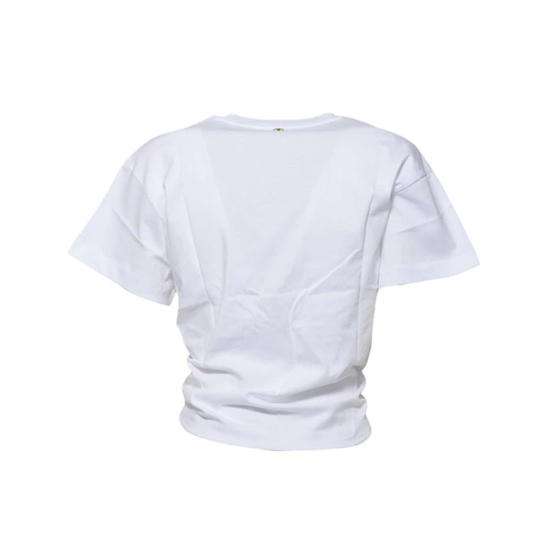 Rabanne White Cotton Cropped Piercing T-Shirt