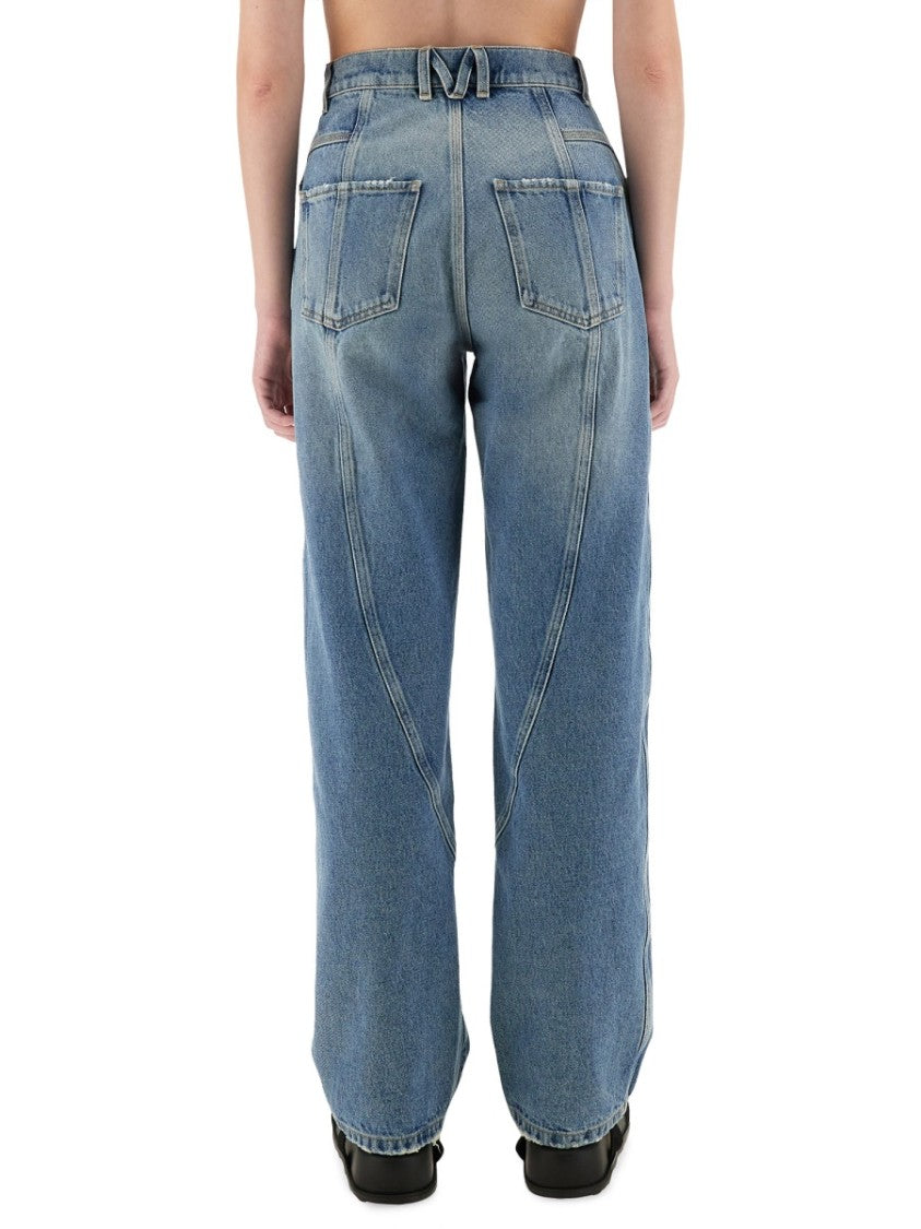 Moschino Relaxed Fit High-Waisted Wide Leg Jeans
