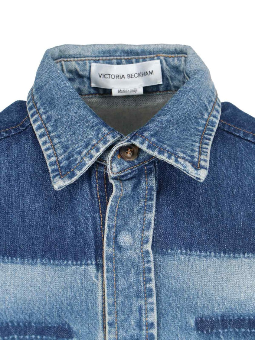 Victoria Beckham Oversized Denim Shirt – Blue