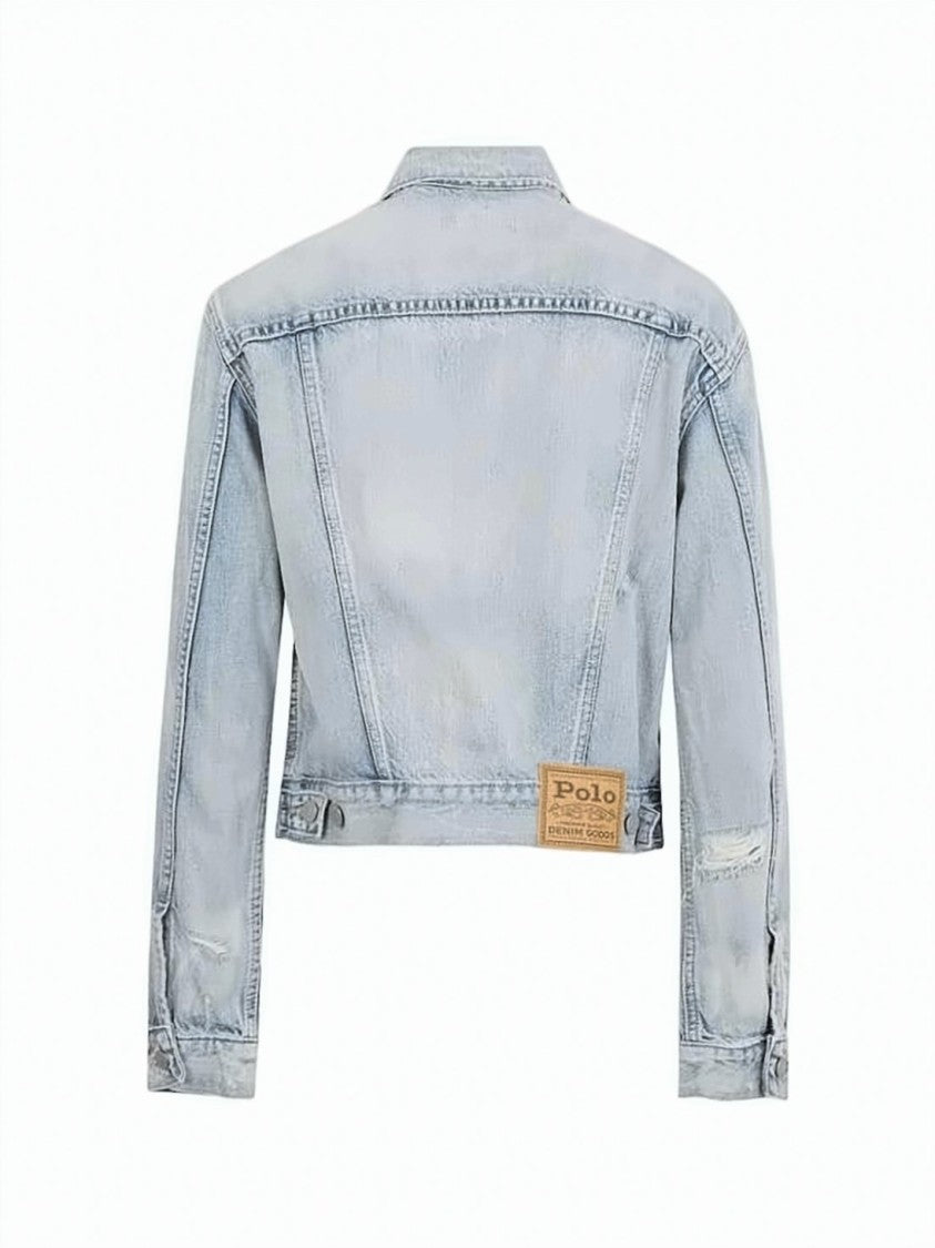 Polo Ralph Lauren Light-Wash Denim Jacket With Classic Collar And Adjustable Hem