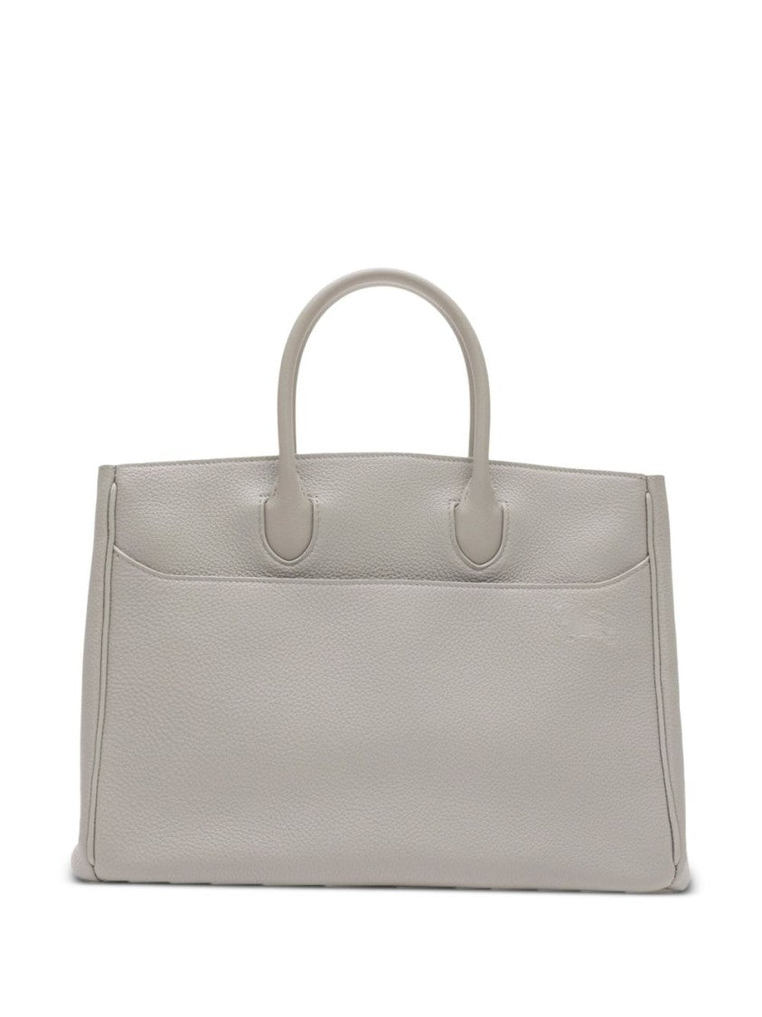 Burberry Structured Grey Bag With Textured Finish