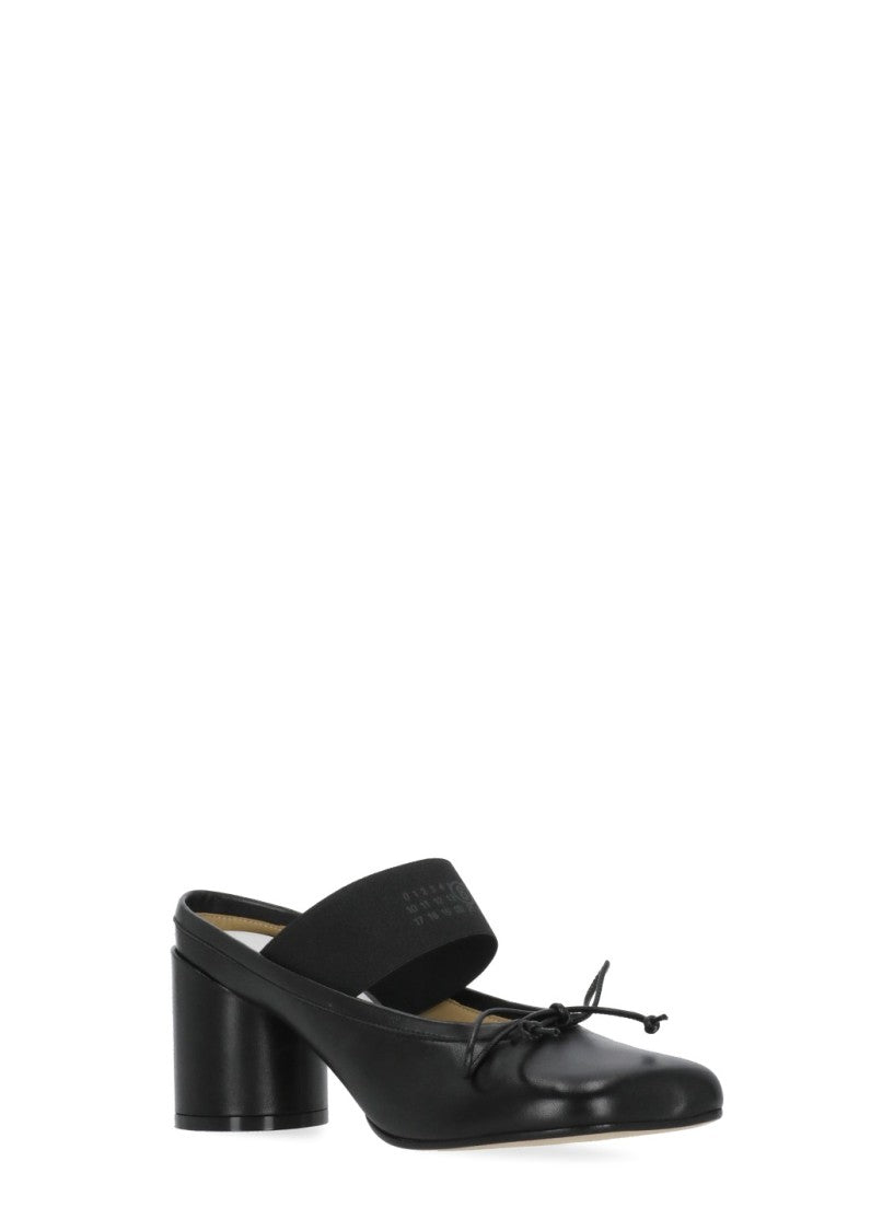 Mm6 By Maison Margiela Anatomic Leather Décolleté With Cylindrical Heel And Elastic Band