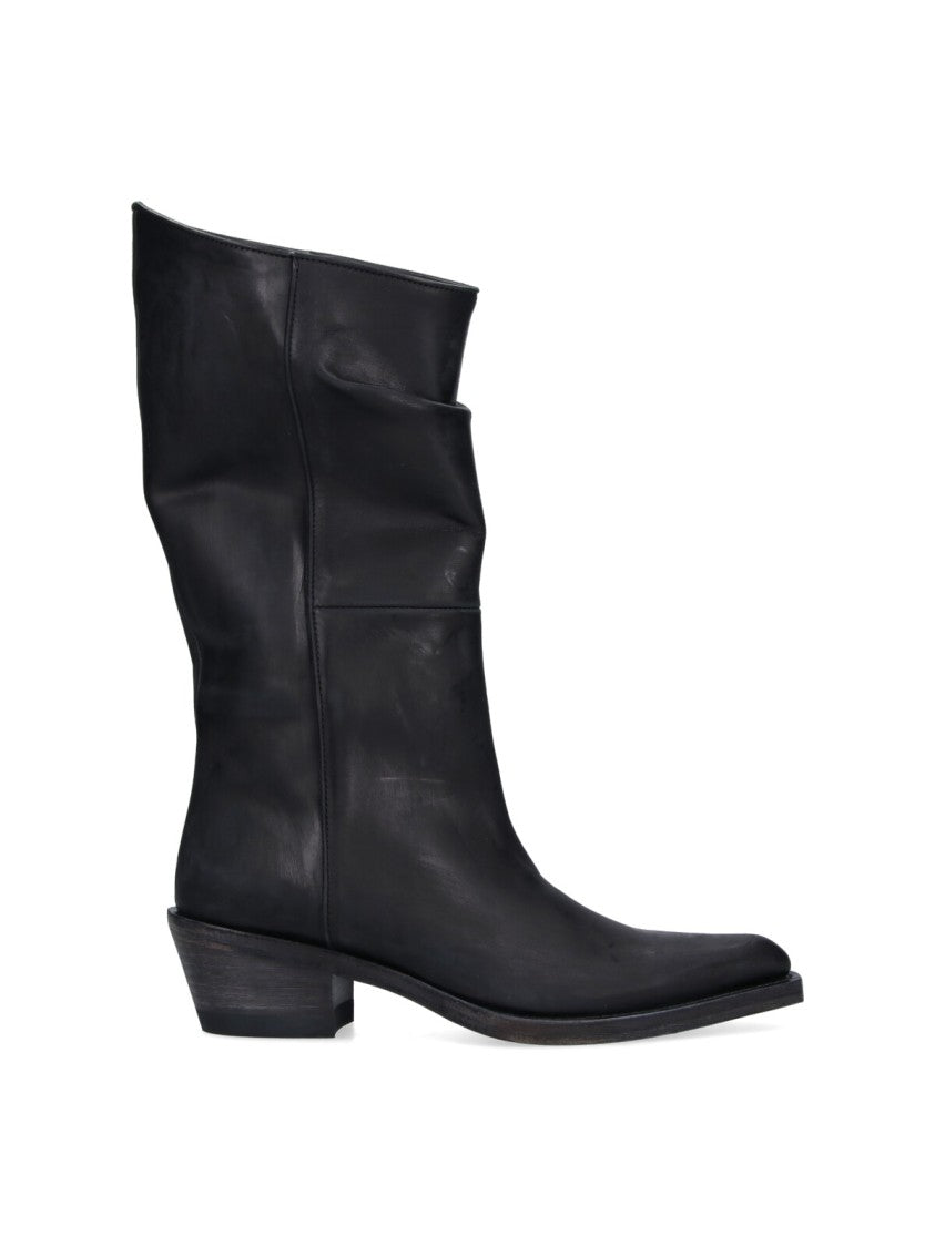 Khaite Pointed-Toe Stiletto Boots With Polished Finish
