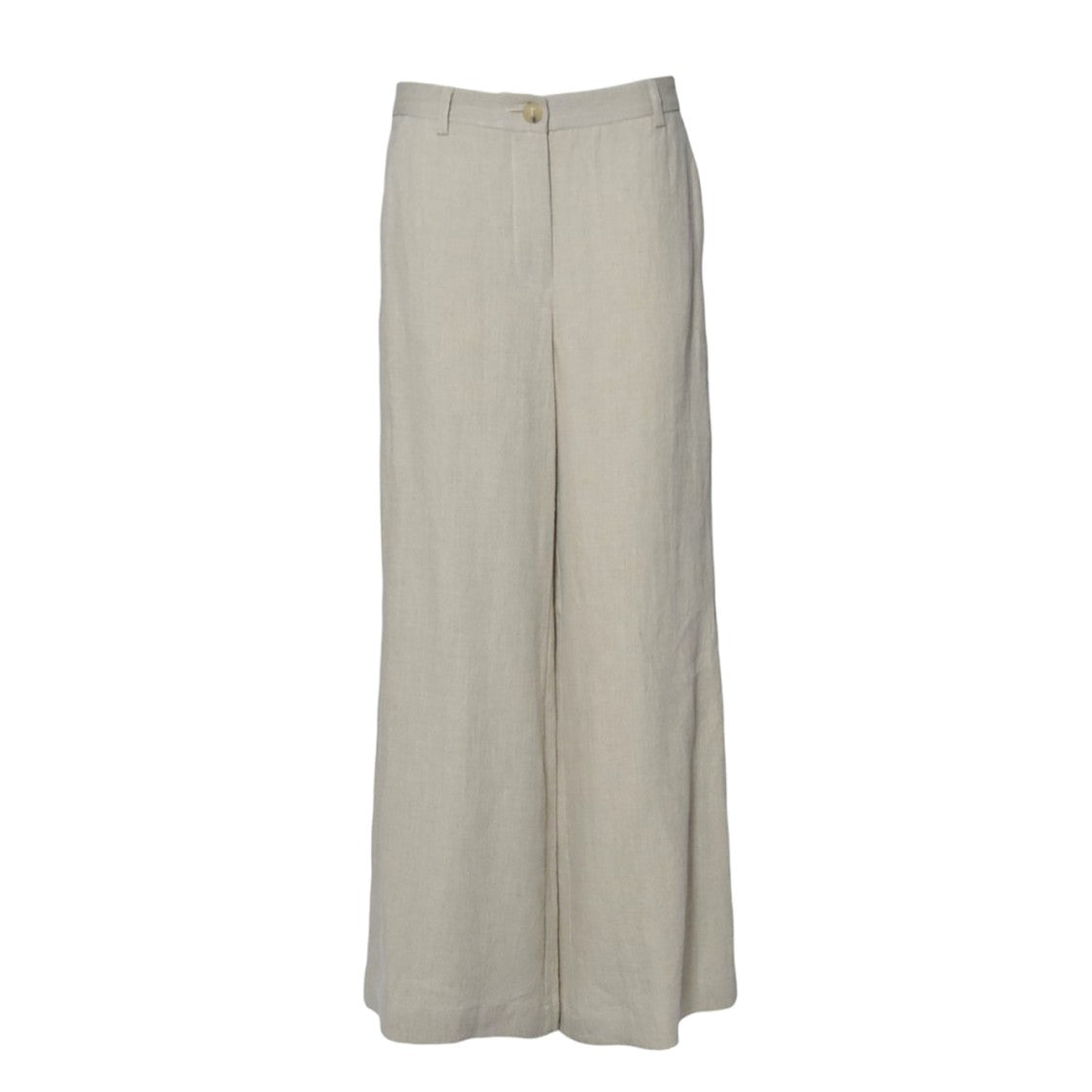 Solotre Sand Linen Wide-Leg Trousers – Solotre