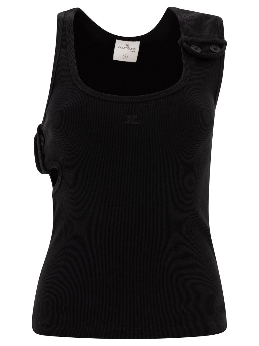 Courrèges Ribbed Black Top
