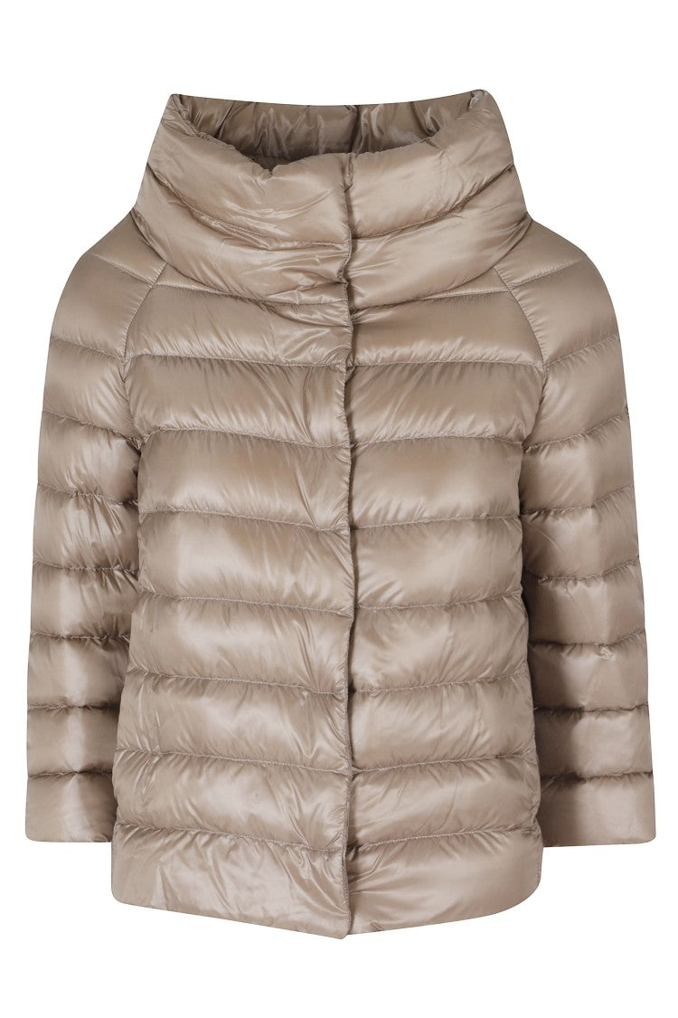 Herno Neutral Sofia Crater Neck Jewel Sleeves Polyamide Down Jacket