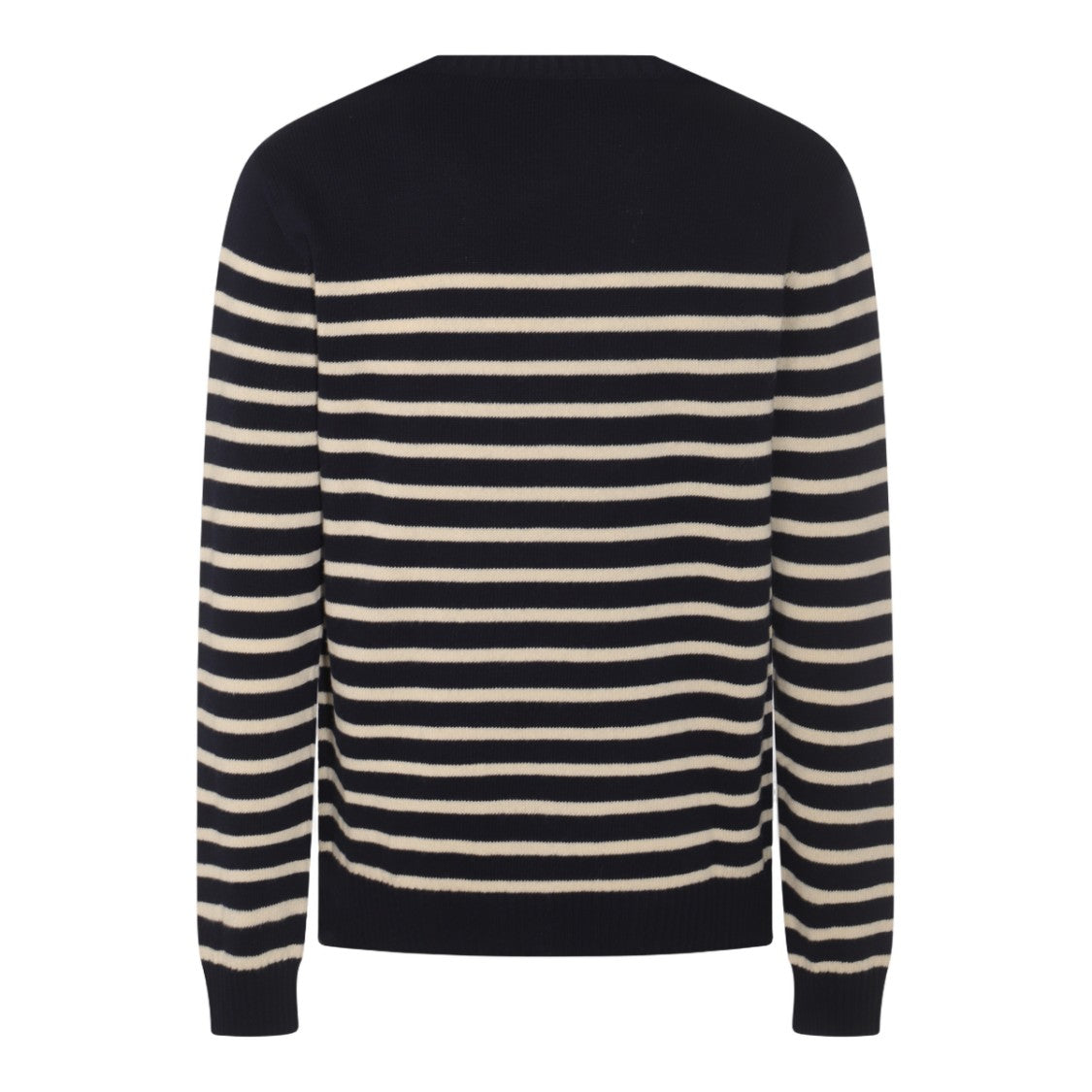 Valentino Horizontal Stripe Knit Sweater With Bold Branding