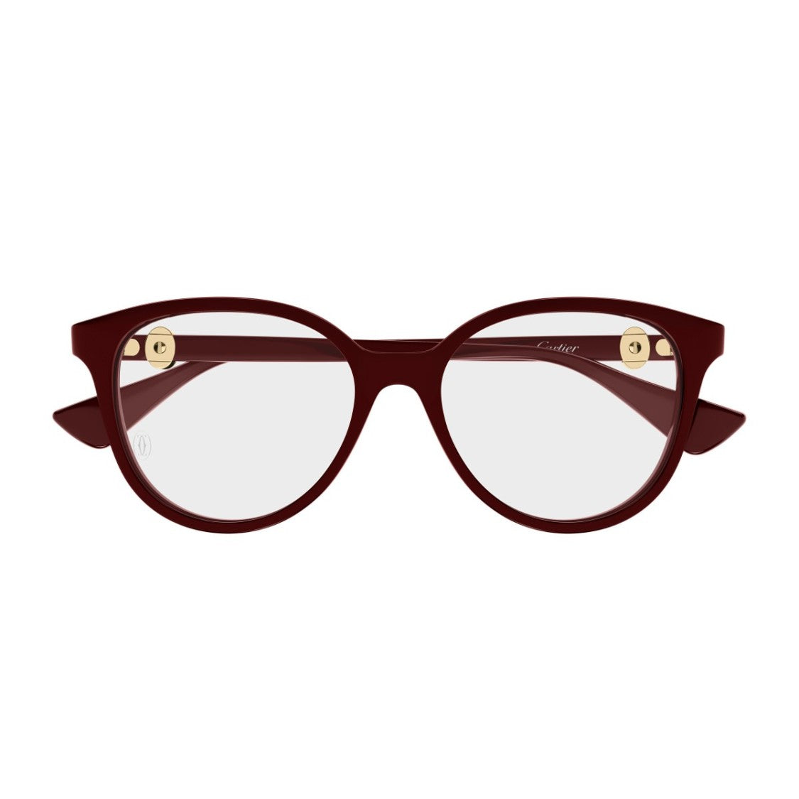 Cartier Bordeaux Double C De Cartier Acetate Round Sunglasses