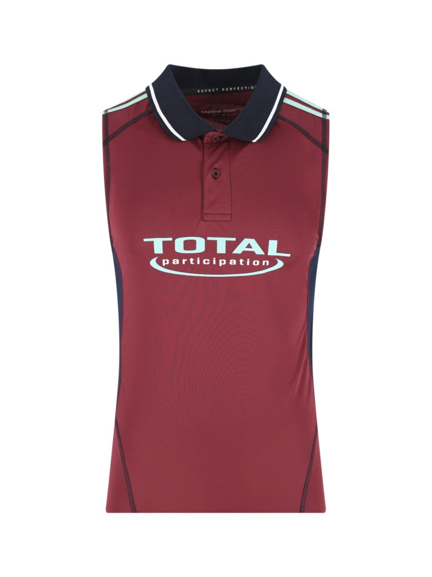 Martine Rose Red Shrunken Fit Polo Football Vest