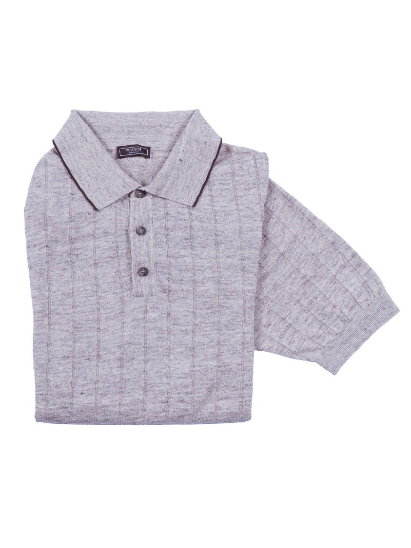 Peserico Heathered Polo Collar Sweater