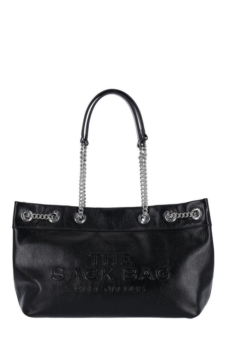 Marc Jacobs Compact Black Cow Leather Chain Sack