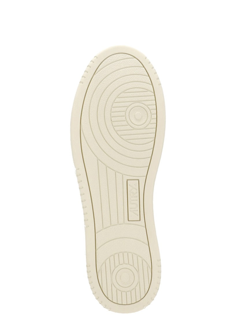 Autry White Medalist Low Suede-Blend Sneakers