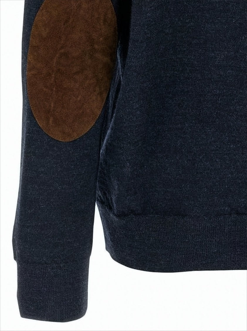 Maison Margiela Wool Polo Sweater With Elbow Patches