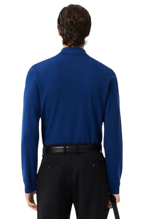 Lacoste China Blue Long Sleeves Cotton Polo
