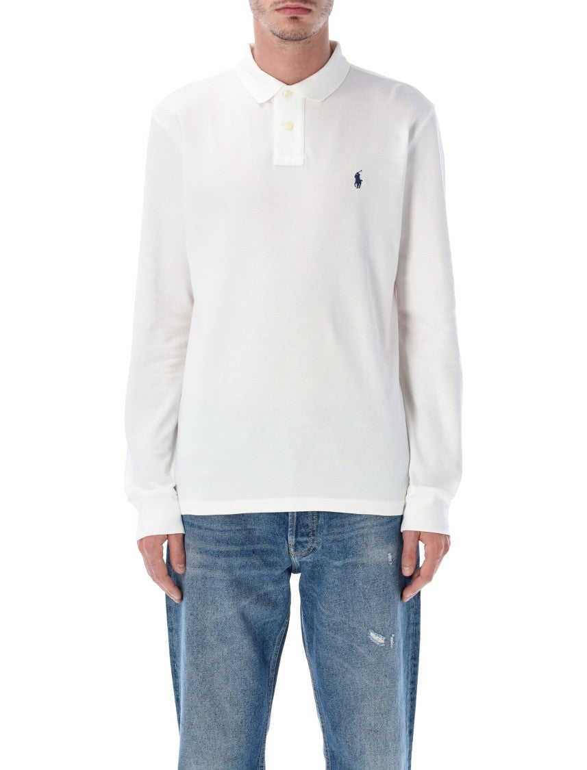 Polo Ralph Lauren Long-Sleeve Cotton Piqué Polo Shirt Custom Slim-Fit