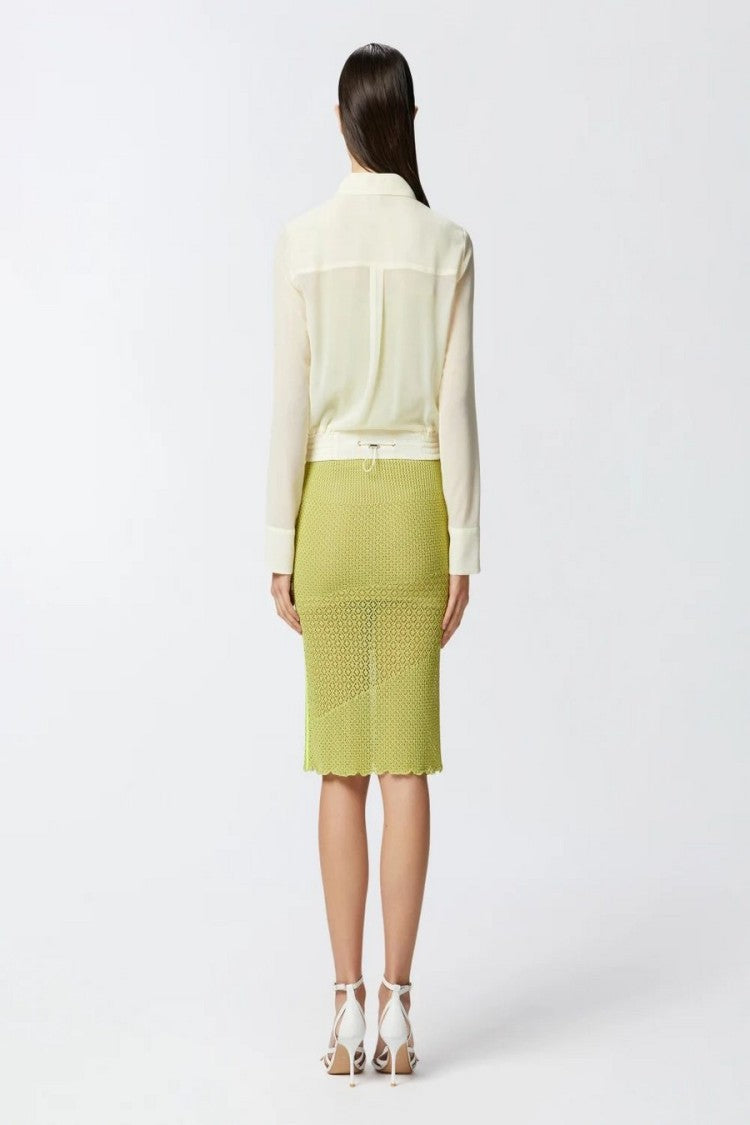 Pinko Sky Semi-Sheer Cropped Shirt