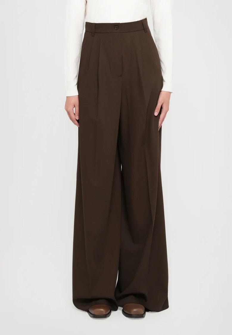 Max Mara Wide-Leg Tailored Trousers In Smooth Virgin Wool