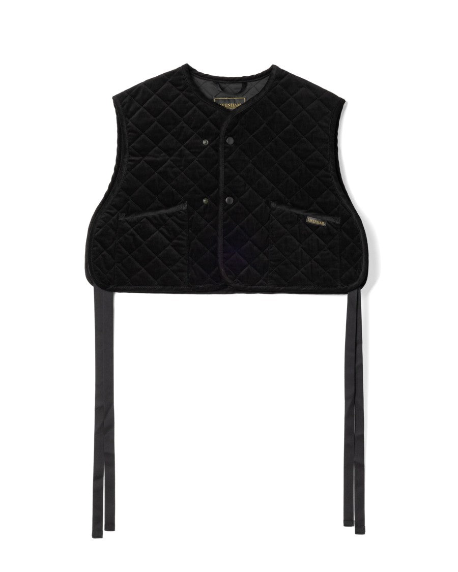 Lavenham A-Line Cropped Velvet Quilted Gilet