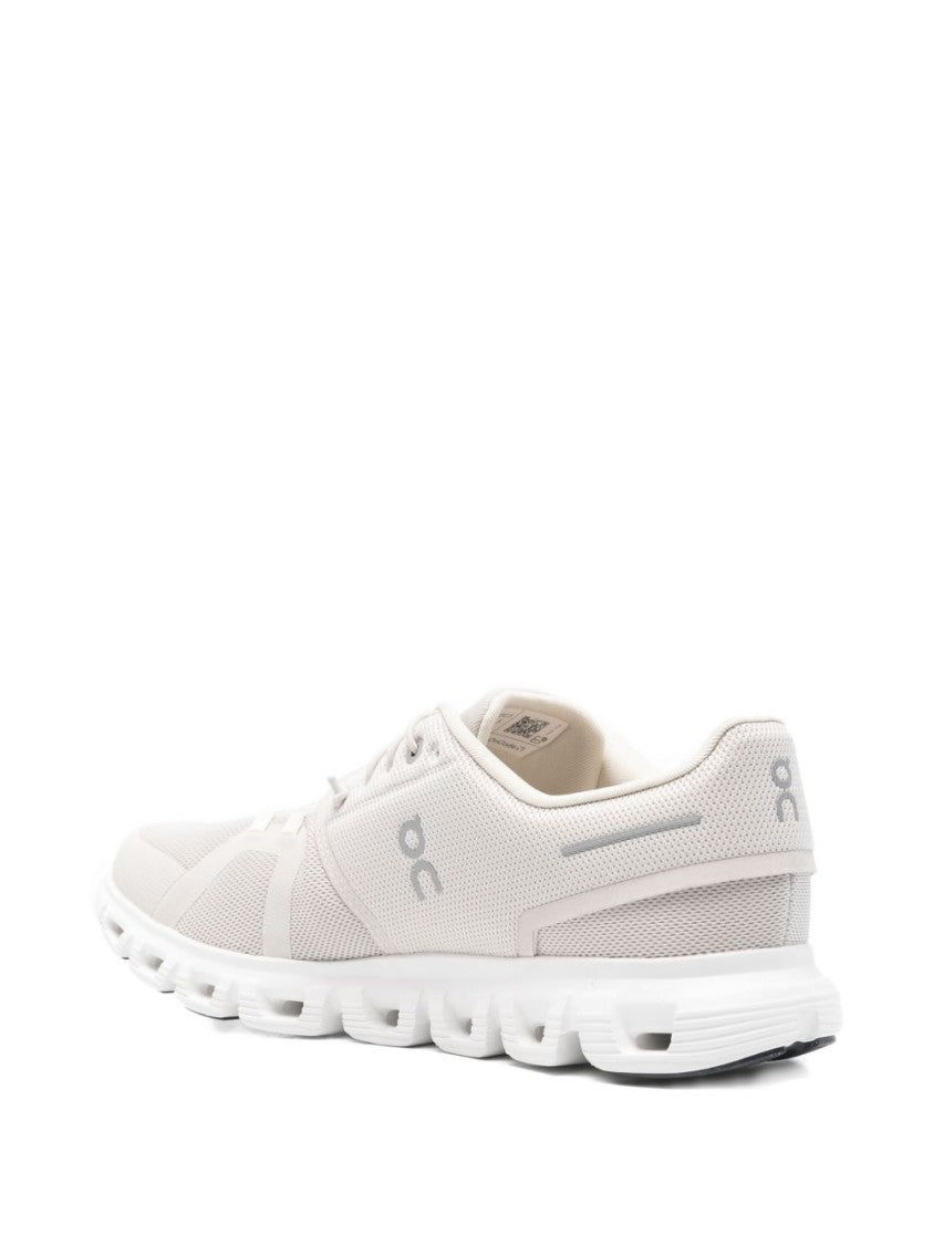 On Breathable White Sneakers With Cushioned Rubber Sole