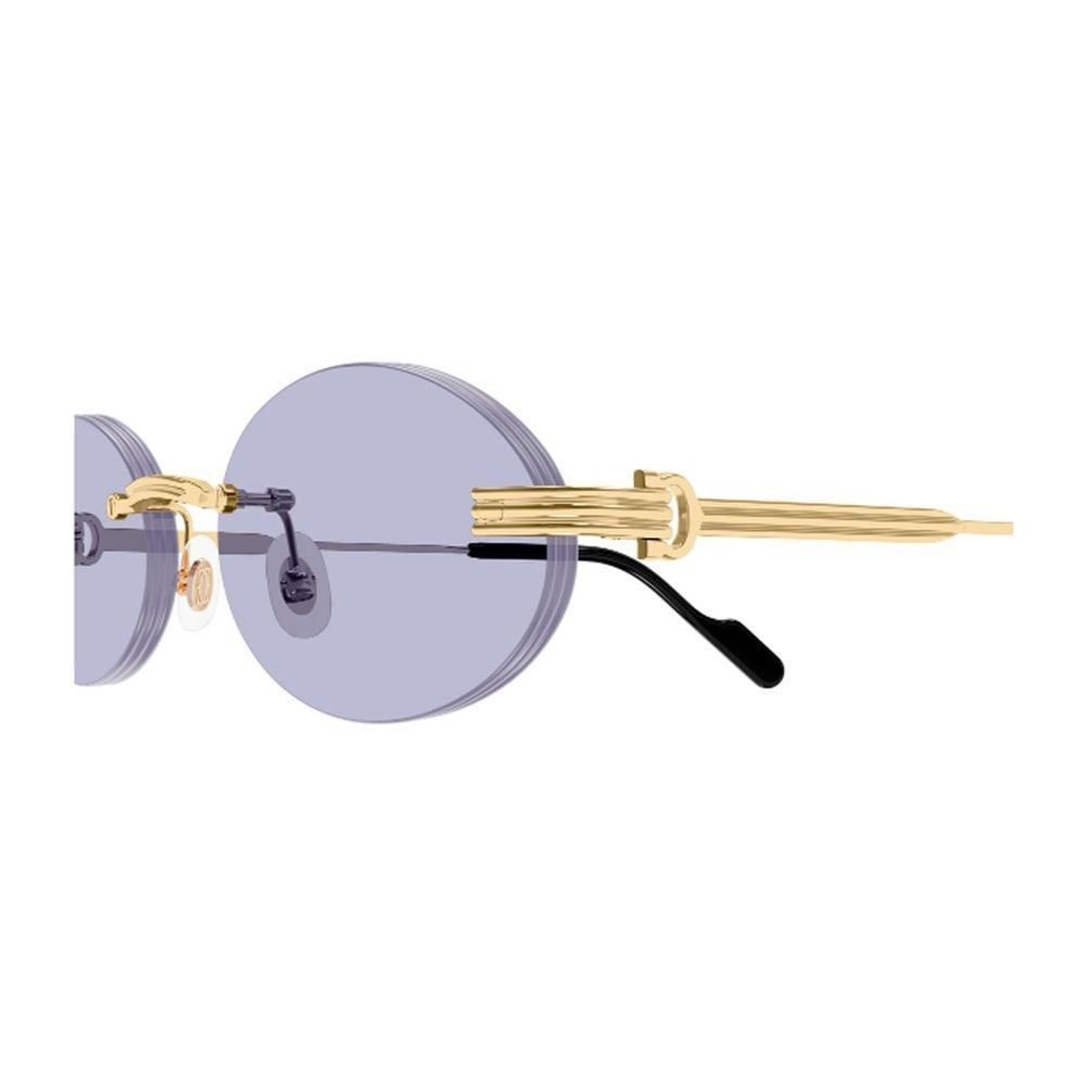 Cartier Rimless Oval Sunglasses With Godron Detail