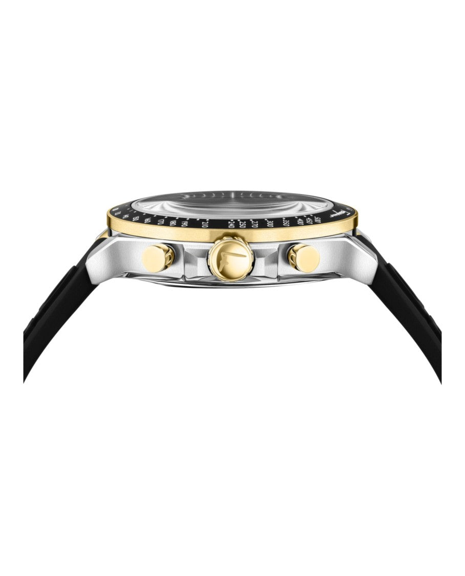 Ferragamo Swiss Made Chronograph Watch With Black Silicone Strap