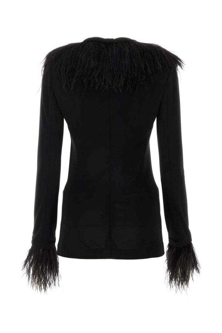 Alberta Ferretti Black Crepe Blazer