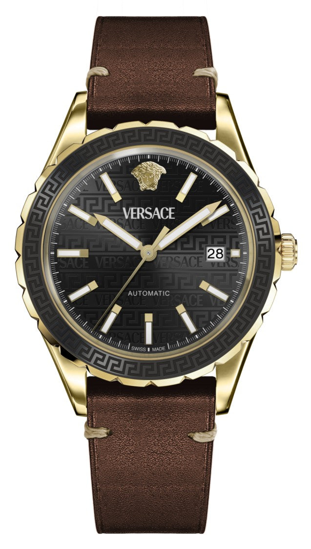 Versace Gold-Tone Automatic Watch With Iconic Medusa Design