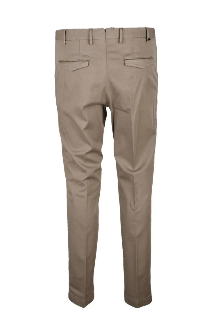 Pt Torino Men's Lyocell/Cotton Stretch Trousers - Turquoise