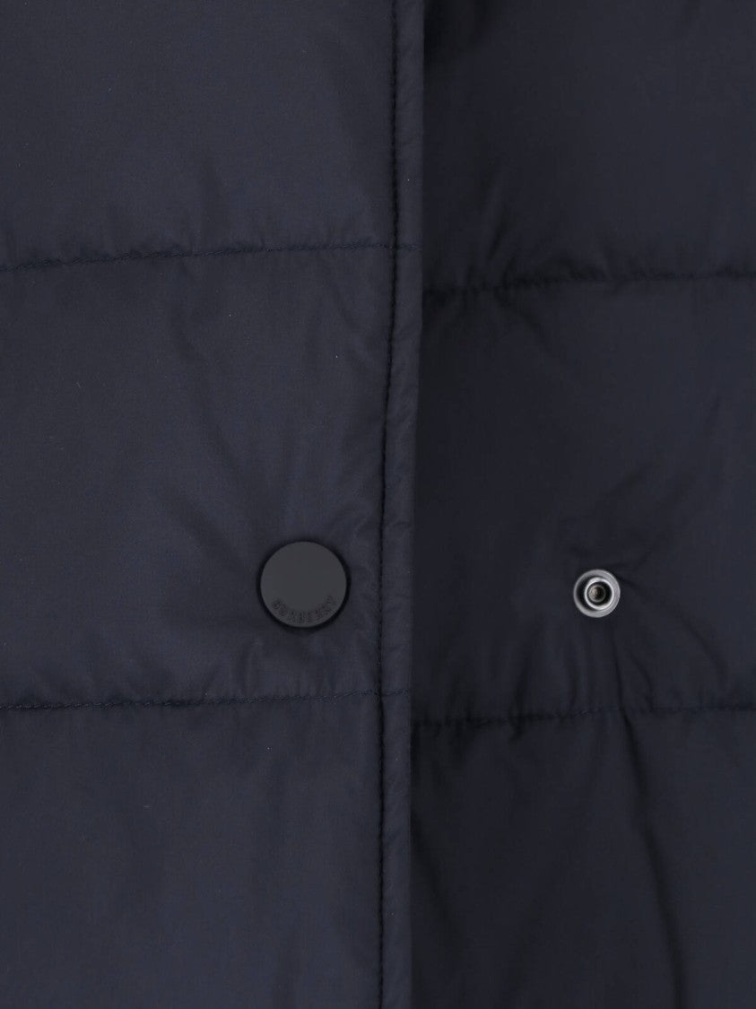 Burberry Black Double-Breasted Belted Down Jacket