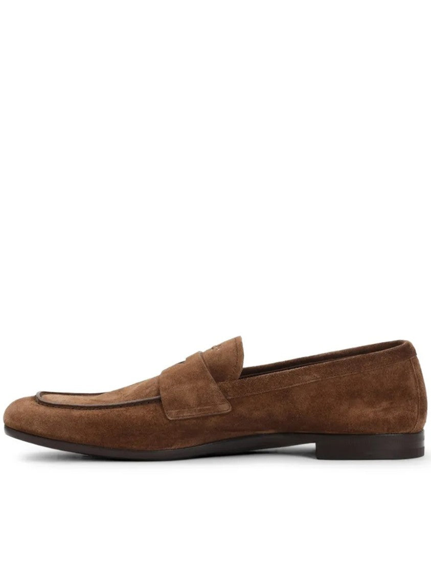 Prada Brown Mocassini Suede Penny Loafers