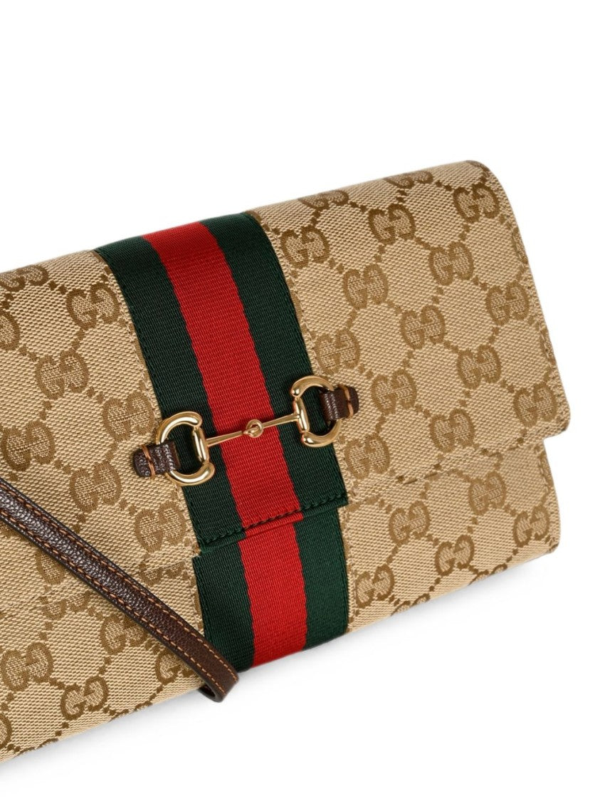 Gucci Monogram Canvas Horsebit Rectangular Clutch