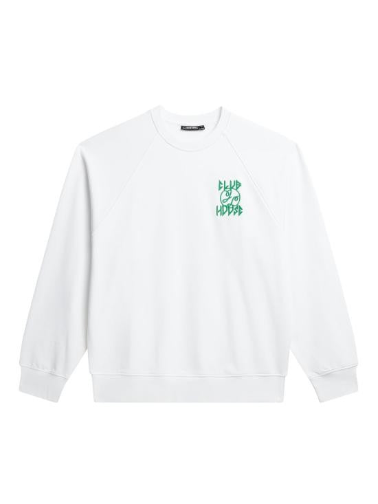 J Lindeberg Long-Sleeve Cotton Crewneck Shirt With Green Graphic Detail