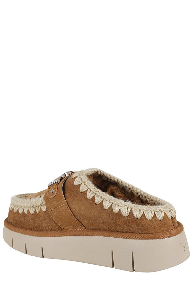Mou Cognac Suede Leather Clogs