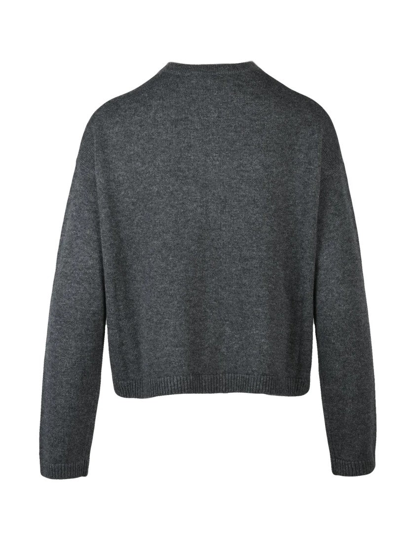 Max Mara Cropped Wool And Cashmere Knit Sweater With Buttoned Placket