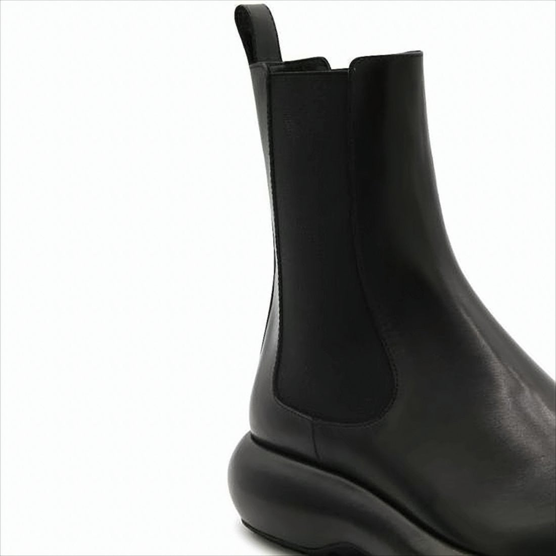 Jil Sander Black Cowhide Leather Boots With Sole