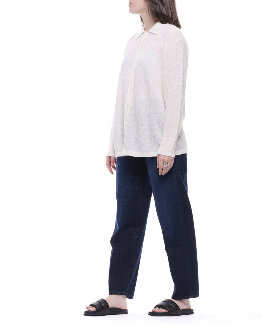 Atomofactory Ivory Linen Blend Shirt