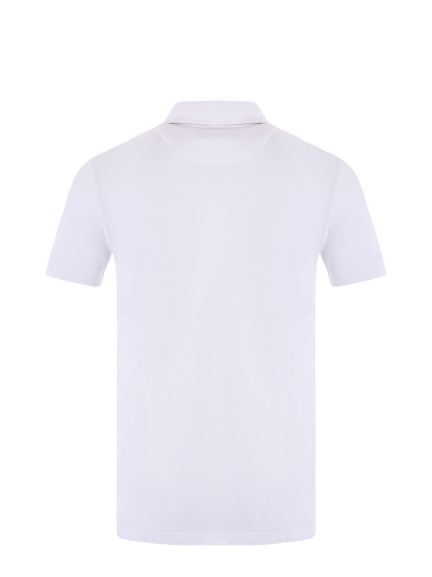 Etro Classic Fit White Polo With Ribbed Collar