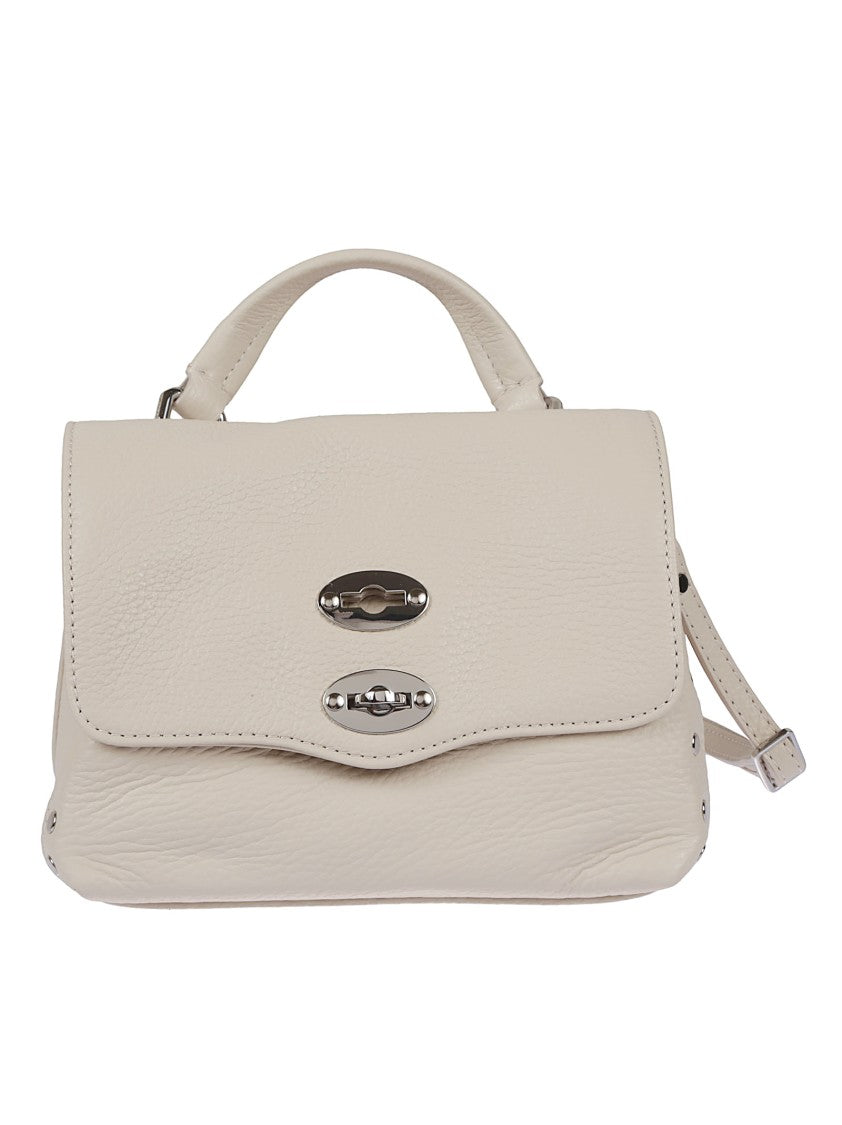 Zanellato Textured Leather Handbag With Metallic Clasp